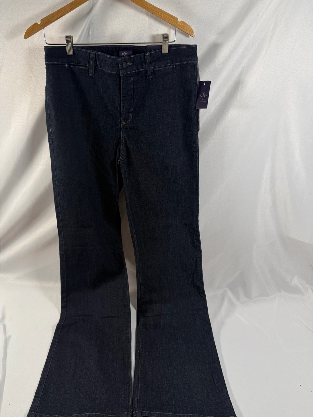 NYDJ Womens Size 14 Dark Indigo High Rise Wide Leg Trouser Denim Jeans NWT